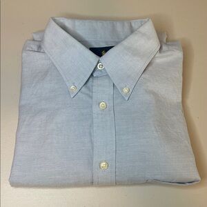 Stafford Travel Wrinkle Free Dress Shirt Light Blue Size 16.5